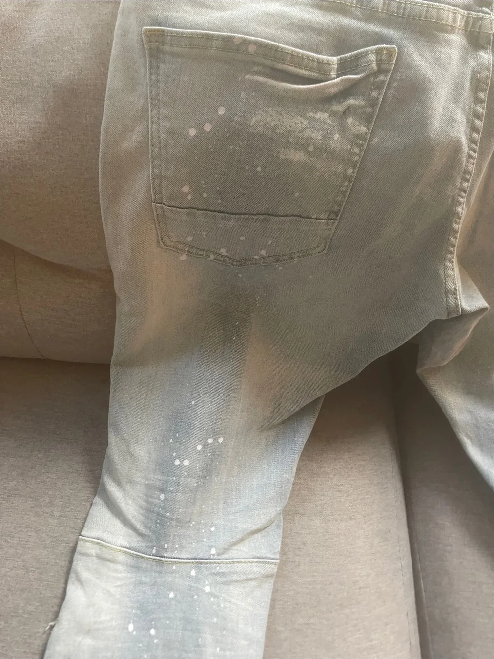 Men's Light Gray Ripped Skinny Jeans